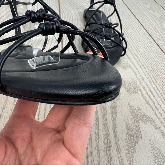 VINCE Women's Kenna Leather Strappy Knotted Flat Sandals EUR 36/US 6M Black $280 - Picture 5 of 13